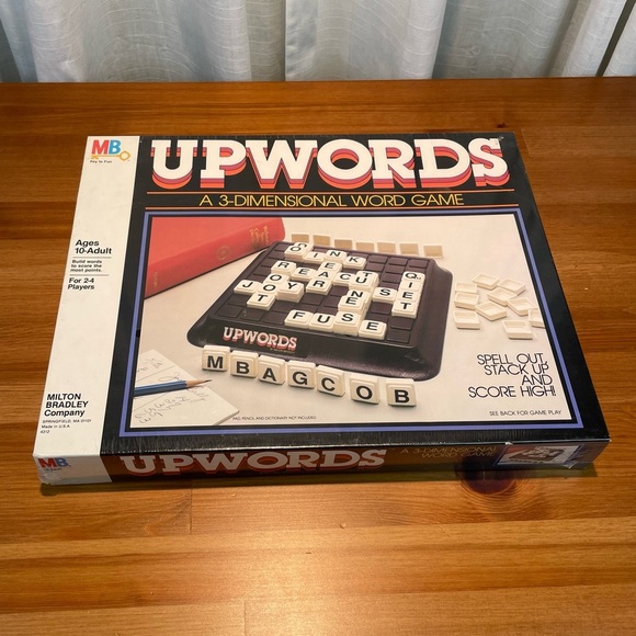 Deadstock VTG Sealed 1980s UPWORDS A 3 Dimensional Word Game Milton Bradley Comp - Picture 2 of 15
